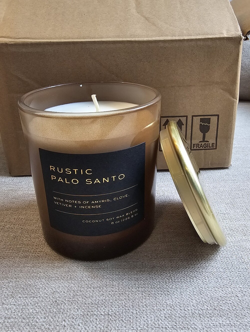 NWT- Set Of 4 Rustic Palo Santo Threshold 1-Wick Candles